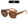 Retro Double Bridges Women's Sunglasses Big Frame Leopard Brown Gradient Eyewear Fashion Luxury Designer Sun Glasses Men Shades