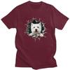 Breaking Through West Highland White Terrier T Shirt Men 100 Cotton Tshirt Leisure Westie Dog Lover Tees Streetwear Tshirts