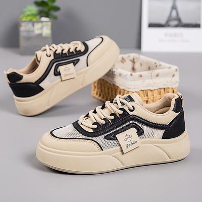 Толстоподошвенные тонкие маленькие белые туфли женские летние новые сетчатые дышащие мягкоподошвенные спортивные туфли студенческие повседневные кеды прилив