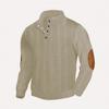 Trendy New Arrival Jacquard Button-Up Henley Spring/Autumn Long-Sleeved Patchwork Embroidered Men's Sweatshirt