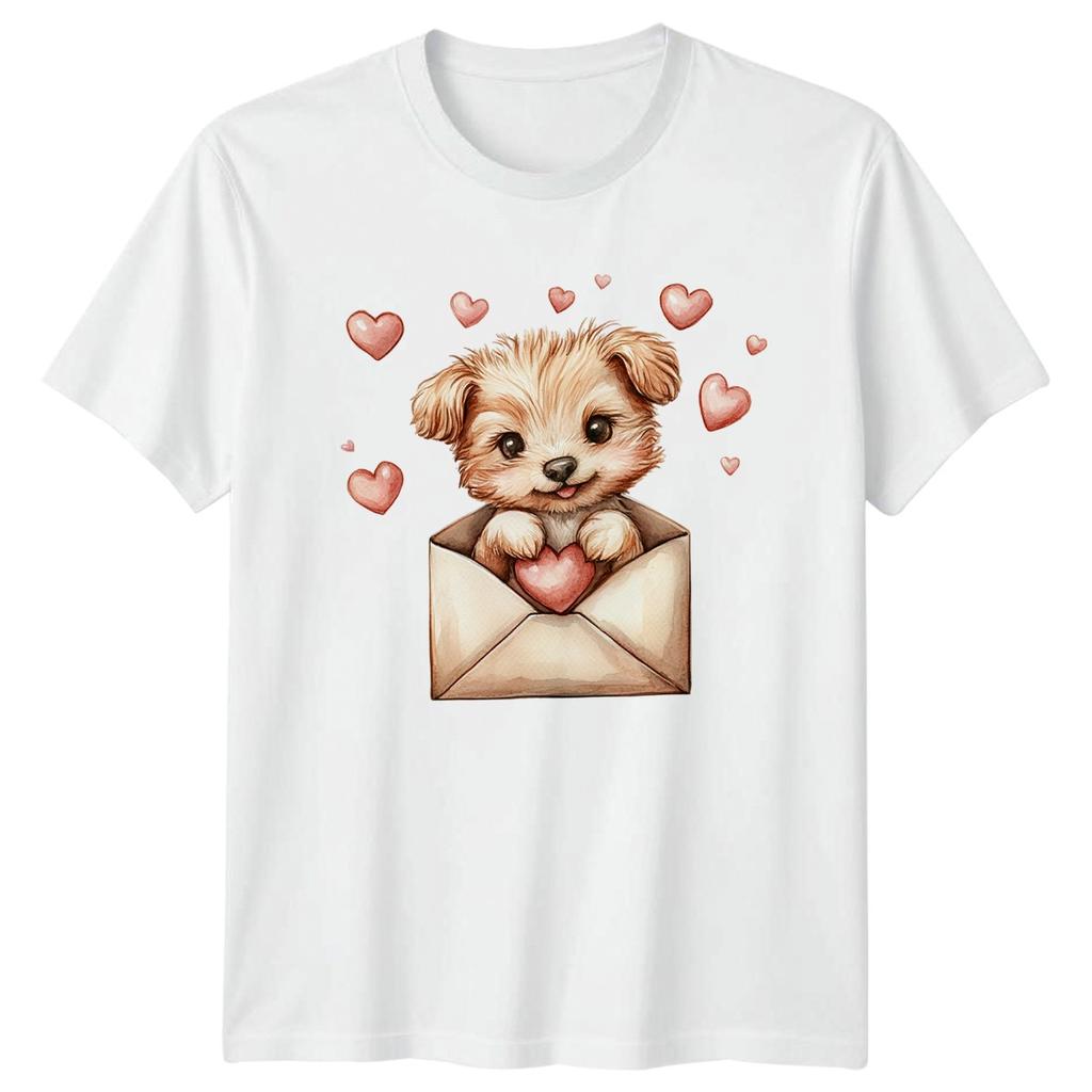 Puppy In Envelope Dogs Animals Unisexs TShirt Unisexs Tee Graphic Unisex Top