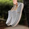 Men Outdoor Canvas Shoes Black Slip On Driving Shoes Casual Khaki Wide Head Cloth Shoes for Farther Plus Size Lightweight