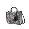 DakS Navy Flower Embroidery Jacquard Tote Bag S Dcba6f654n2