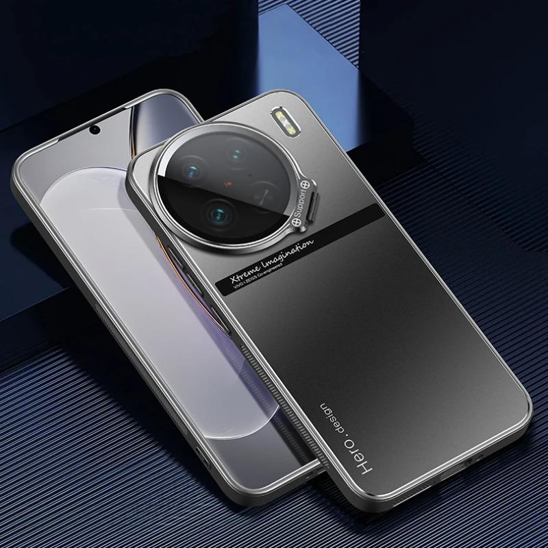 For Vivo X100 Ultra X100S Pro Metal Lens Camera Holder Cover for Vivo X100Ultra X100 S X 100 Pro Shockproof Slim Matte Protection Kickstand Case