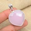 Gorgeous Pink Chalcedony Gemstone Solid 925 Sterling Silver Handmade Pendant Jewelry