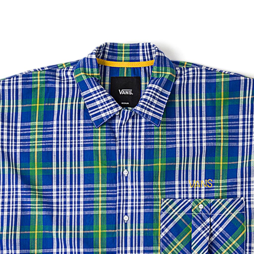 Vans Tokyo Design Collective Клетчатая повседневная удобная рубашка с коротким рукавом рубашки унисекс синяя клетка VN000H2RCYG