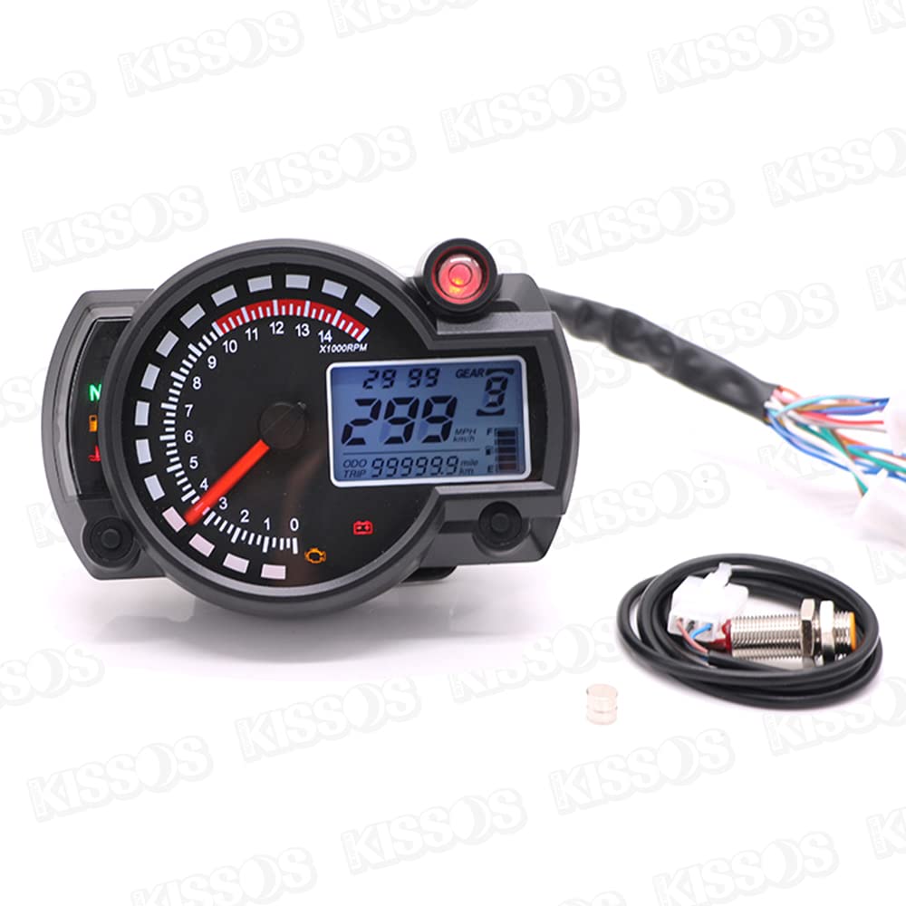 Велосипед Мотоцикл Спидометр Цифровой Дисплей Тахометр Подсветка Многофункциональный 7 Цвет Переключение Общего Назначения