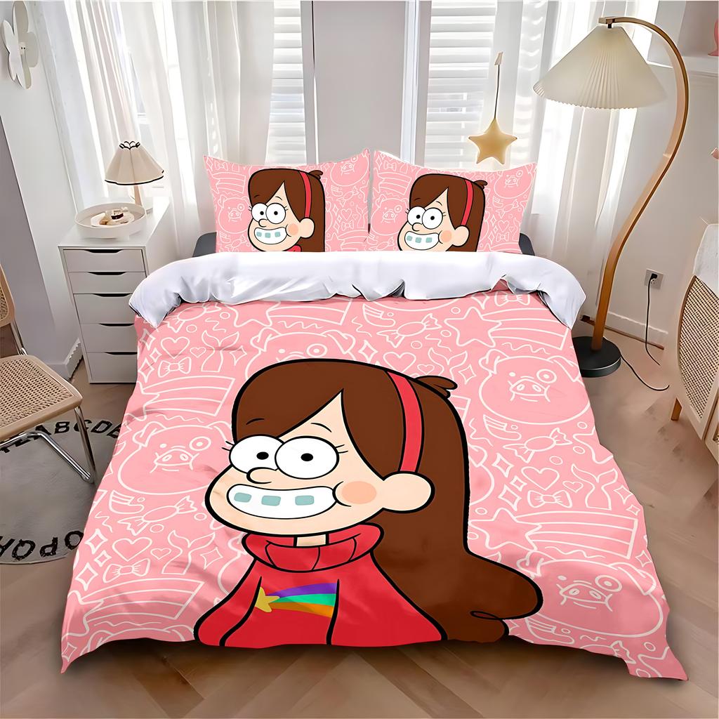 Пододеяльник Наволочка Комплект постельного белья Игра G-Gravities F-Falls Взрослый Мальчик Девочка Украшение Спальни Детский Односпальный Двуспальный Большой Размер