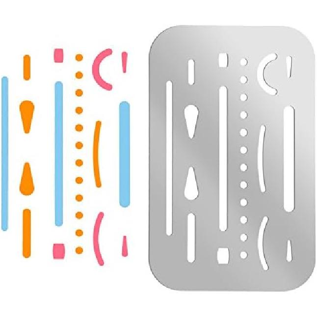 3 Pieces Eraser Shield Eraser Template Drafting Metal Erasing Shield Stainless Steel for Drawing Drafting Tool Artists