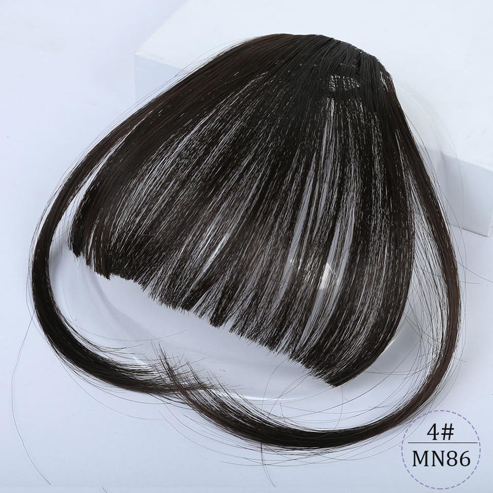 Синтетическая воздушная челка, термостойкие шиньоны для волос, женские натуральные короткие черно-коричневые заколки для волос для наращивания