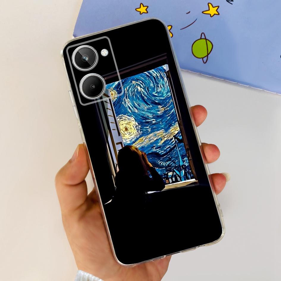 Чехол для Realme 10 RMX3630 Задняя крышка Милый мультяшный панда Тонкий мягкий прозрачный силиконовый чехол для телефона Для Realme 10 Pro Plus RMX3687 Capa