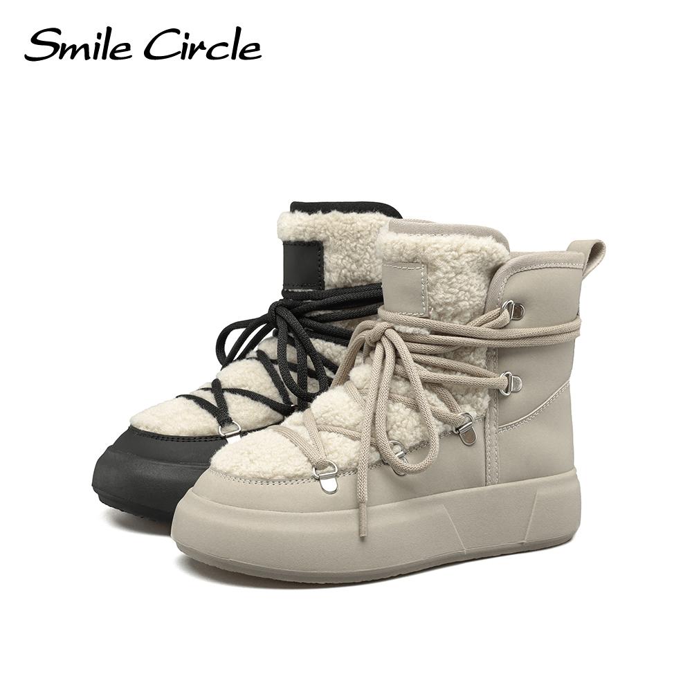 Snow Boots Women Winter Warm Plush Ankle Boots Trendy Platform Casual Shoes