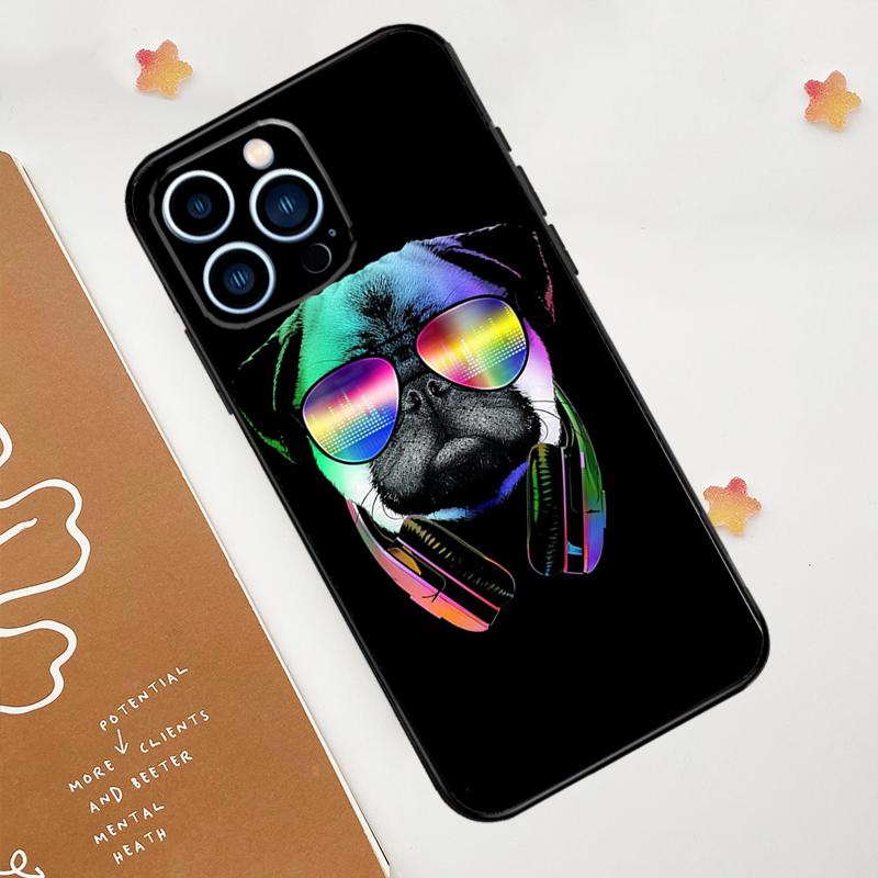 Милый мопс чехол для телефона iPhone 17 Pro Max 14 11 15 16 Pro Max 12 13 mini 16 Plus 16e 17 Air Funda