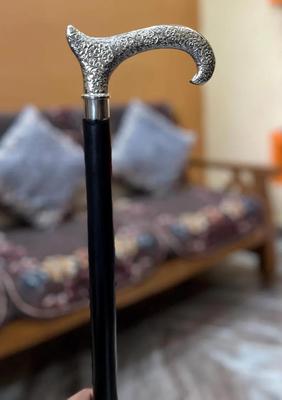 Серебряная латунная рукоятка Дерби, складная, трость ручной работы для мужчин и женщин, винтажная черная деревянная трость