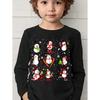 Spring and Autumn Round Neck 3D Christmas Theme Printed Top Fashionable Casual Long Sleeved Children's Boy T-shirts