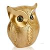 Modern Classy Lucky Owl Resin Art Figure Showpiece (Golden), 1 Piece