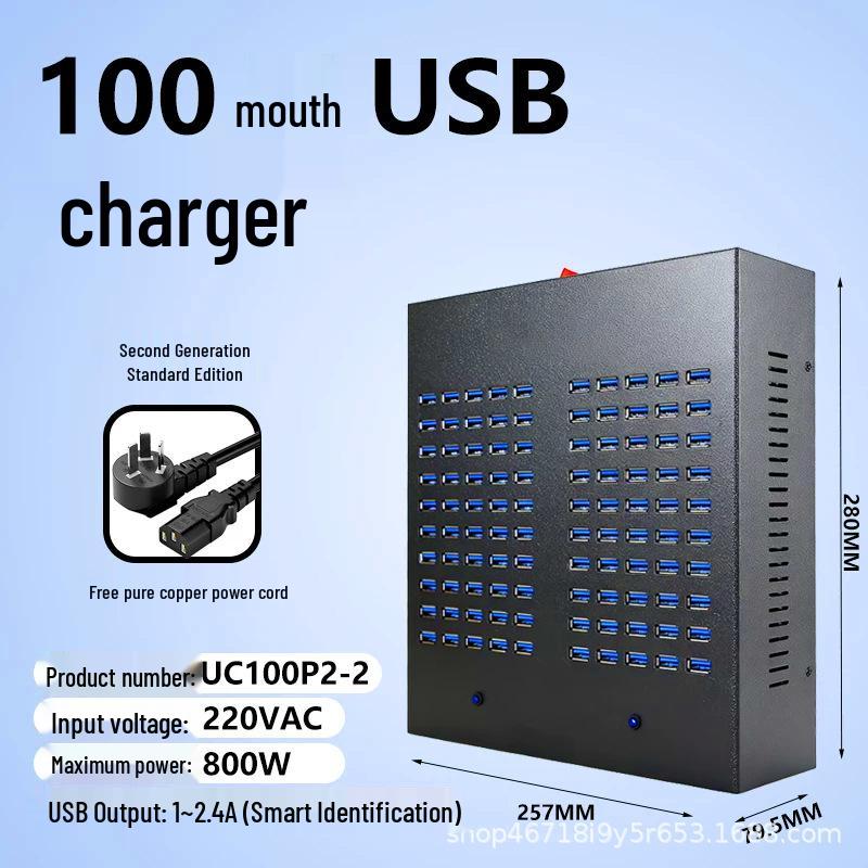 Многопортовое USB-зарядное устройство на 100 портов с совместимостью с различными моделями