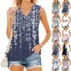 Ayollar V-bo'yinli Moda Kundalik Gul Bosmali Yozgi Jilet Top