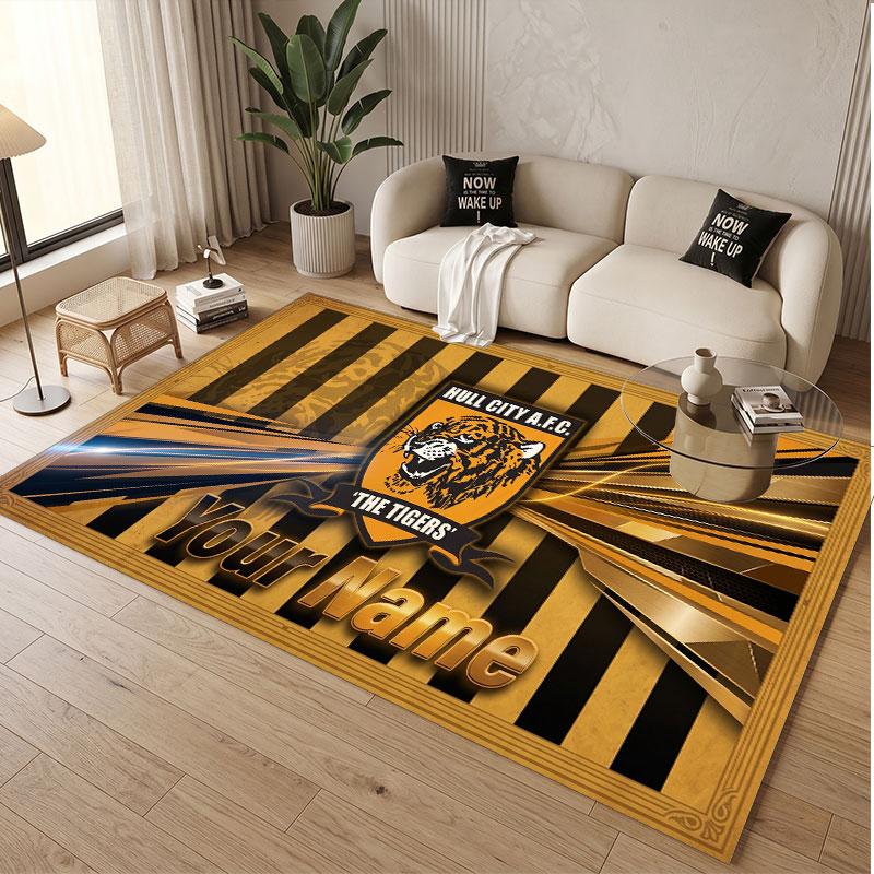 Custom Rug Hull FC Pattern Print Name Text Soft Non‑Slip Floor Carpet for Home Indoor Decoration