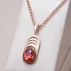 Красный Натуральный Циркон Геометрическая Подвеска Ожерелье Для Женщин Розовое Золото И Черное Покрытие Винтажное Повседневное Изысканное Ювелирное Изделие