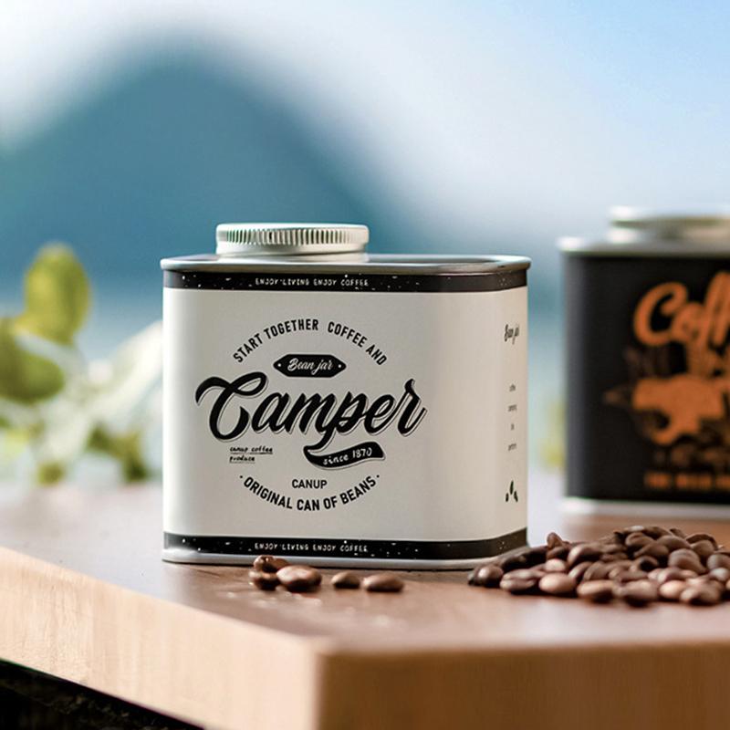 1Pc Tinplate Canister For Kitchen Multi-Functional Sealed Coffee Canister Reusable Coffee Canister Outdoor Storage Multi-Color