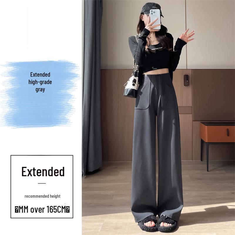 Ankola 2024 Women's High-Waist Wide-Leg Red Suit Pants for Autumn