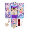 Muromachi Kimono 7 Years Old Full Set for Girls Kimono with Picture Pattern Knot Obi Set Bells and Cherry [Kyoto St. ] Shichi-Go-San Children's