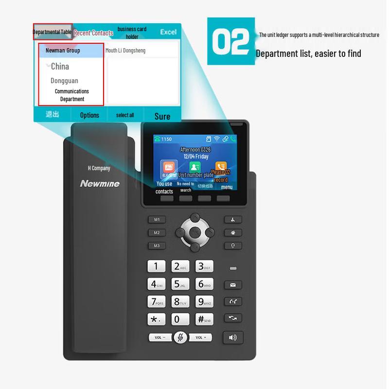 Newmine HL2008TSD-708(р) Запись SIP IP-телефона (Китайская версия)