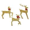 Праздничное украшение в виде оленя, золотистый светодиод, простая сборка, 3 предмета, семейный декор в виде оленя для рождественского фестиваля, двор