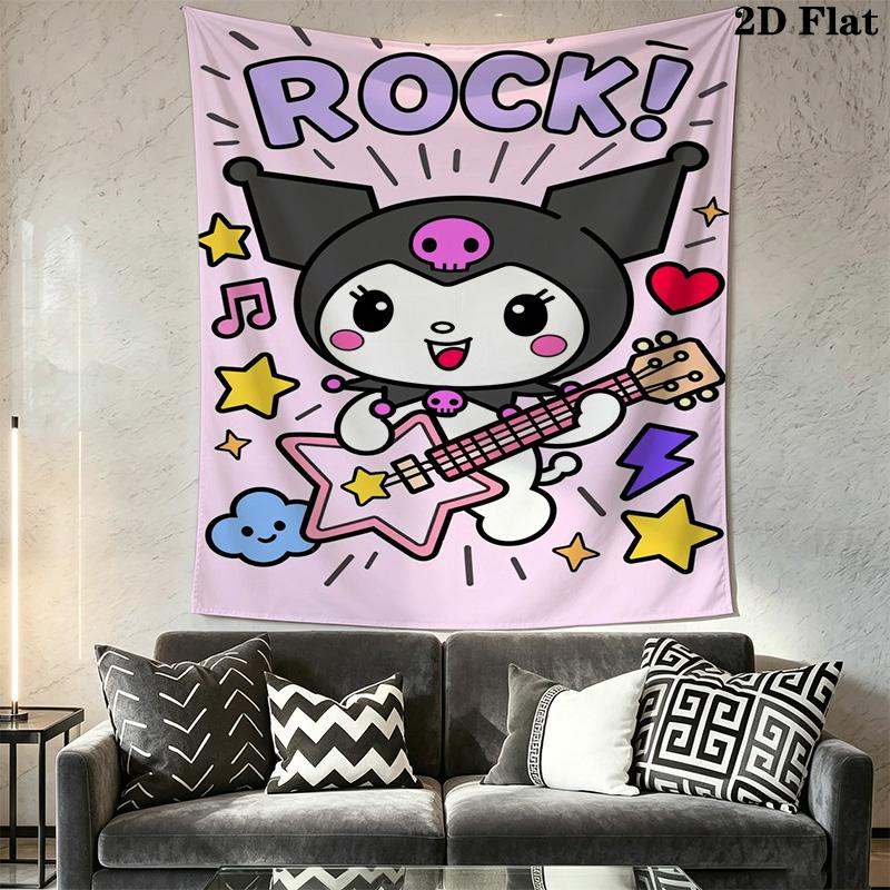 Rock Star Dreams Cute Guitar Wall Tapestry Tapestry Background Cloth Wallmounted Home Decor Work Of Art Soft