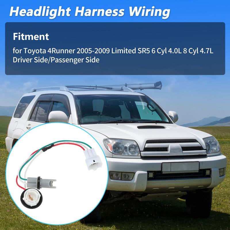 X Autohaux Headlight Bulb Socket Wiring Harness for Toyota 4Runner 2005-2009 No.8112535440