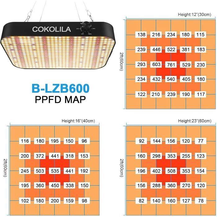 Лампа для выращивания - COKOLILA - 600 Вт - Полный спектр - Диммер - Высокая энергоэффективность