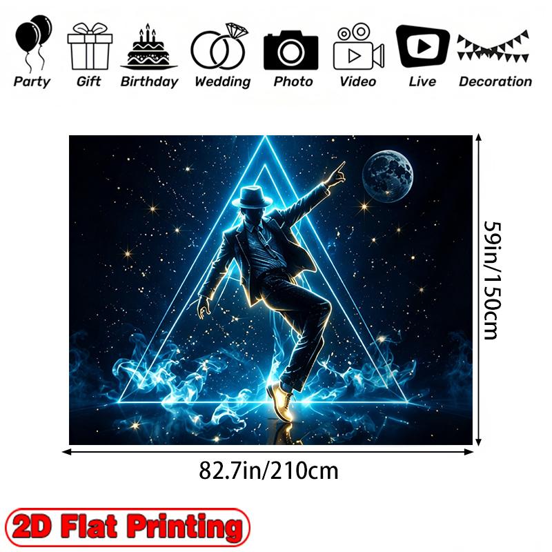 2D Flat Banner - 2D Flat Banner - 2D Flat Banner - 2D Flat Banner - 1pc Polyester Backdrop Banner - Dj Music Stage Theme Design Banner