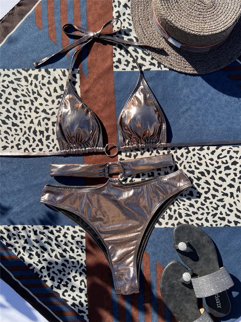 High Waist Bikini Push Up Womens Swimwear Sexy Bikinis Set Sparkling Beachwear Swimming Suit Female Swimsuit