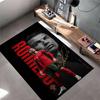 Sports Area Rug, Cristiano Ronaldo Portugal Legend Leader Icon Red Green Jersey Black Print, Fan Decor, Non-Slip Mat