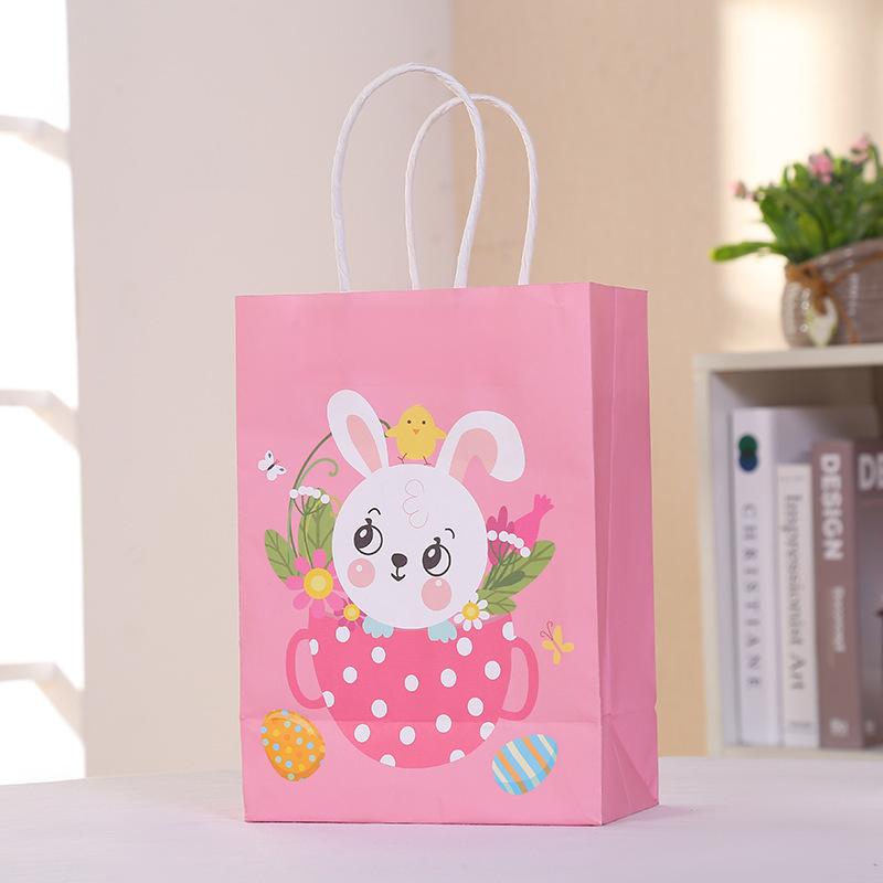 30 шт. подарочные пакеты с дизайном пасхального кролика и надписью Happy Easter, бумажные пакеты для подарков на вечеринку, маленьких подарков, упаковки сладостей и тортов