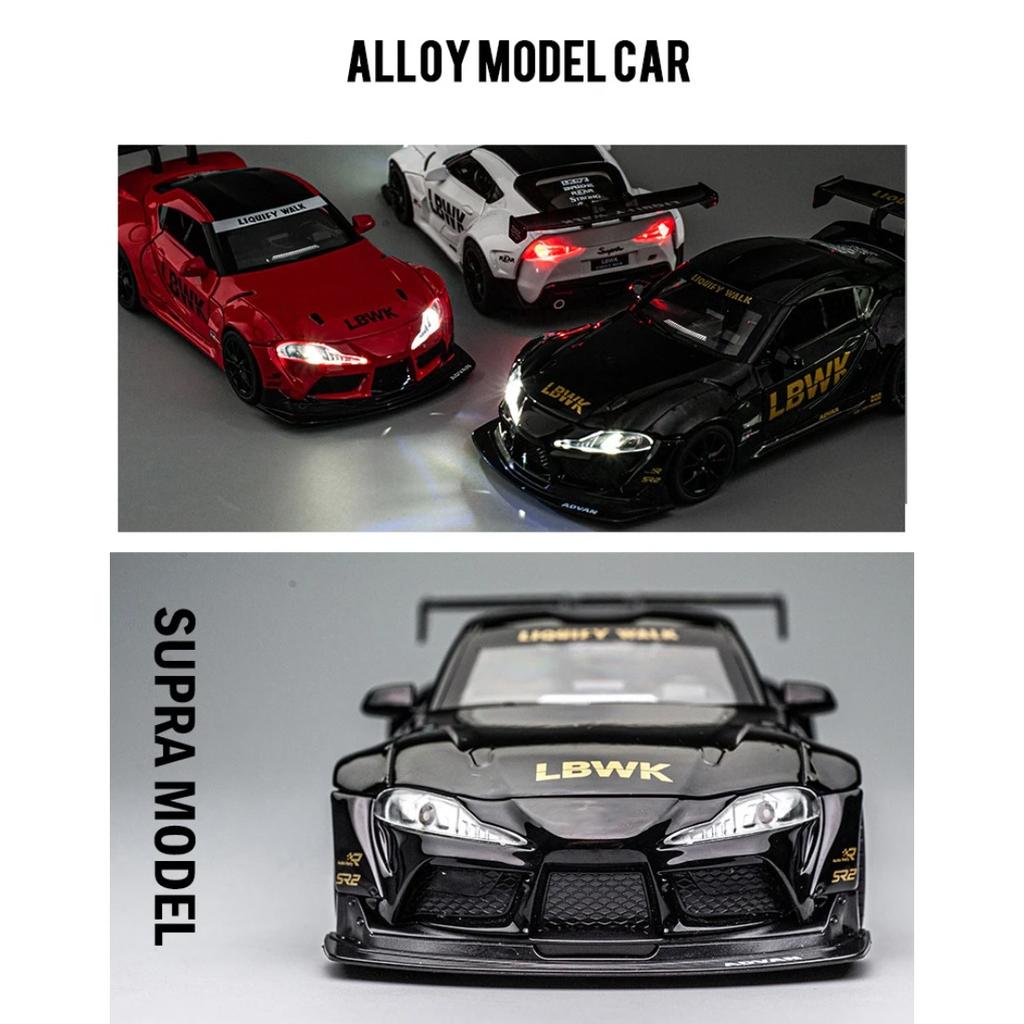 1/22 Toyota Supra GR LBWK Racing Car Toy Alloy Car Diecasts & Toy Vehicles Car Model Sound and Light Model Toys for Children