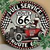 Винтажная жестяная табличка Route 66 Ретро-металлическая табличка Americana Декор для стены бара 8x12 дюймов