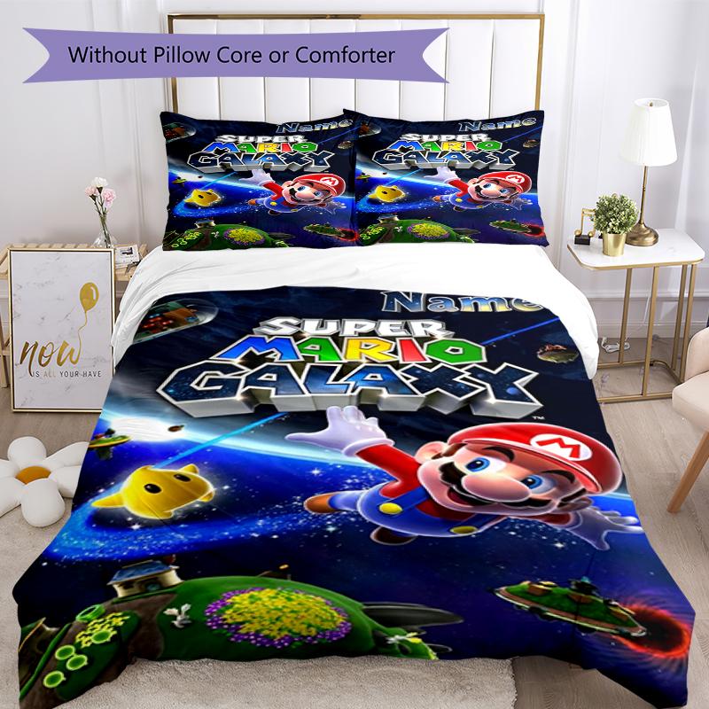 3pcs Custom Name Game Bedding Set Duvet Cover Closure Includes 1 Duvet Cover & 2 Pillowcases, Soft and Comfortable for All Seasons.