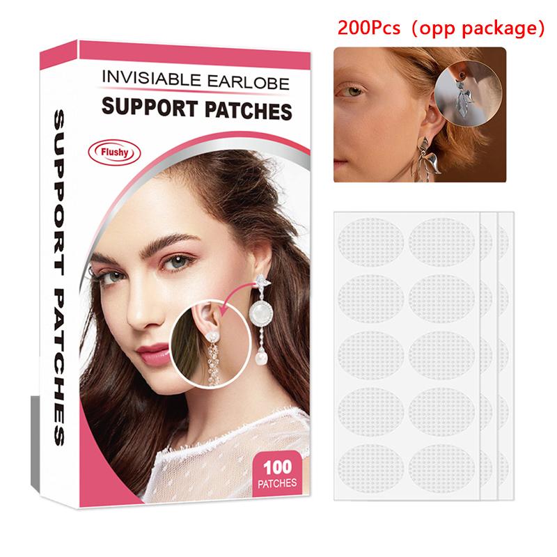 100/200 шт. Невидимая лента для поддержки мочек ушей, идеально подходит для растянутых мочек ушей и снимает напряжение от тяжелых сережек