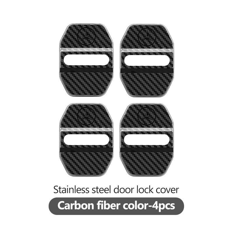 AABGW1 For Benz 4PCS Car Styling Door Lock Cover Stainless Steel Protection Accessories AMG Exclusive W204 W222 W205 W203 W213 W124