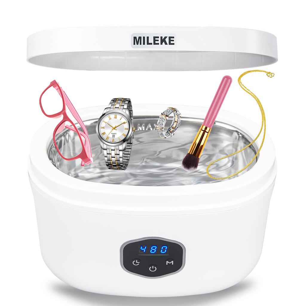 Ultrasonic Cleaner with Vacuum 600ml Large Auto Lightweight Ultrasonic Eyeglass Compact for Home Cleans Watch Precious and Includes Japanese