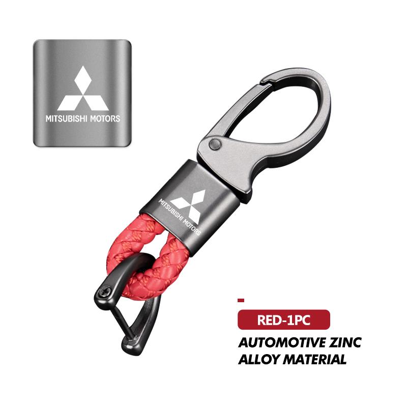 Alloy Leather Strong Carabine Shape Key Ring Accessories For Mitsubishi Outlander Lancer L200 ASX Pajero Grandis Eclipse