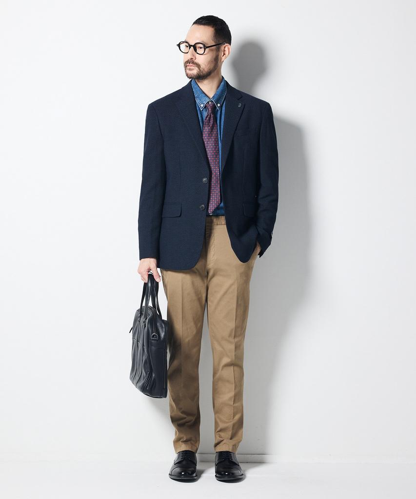 STCO Italy Marlane Two-Tone Wool Jacket Navy (Relaxed Fit)_Sjaud93Nsn