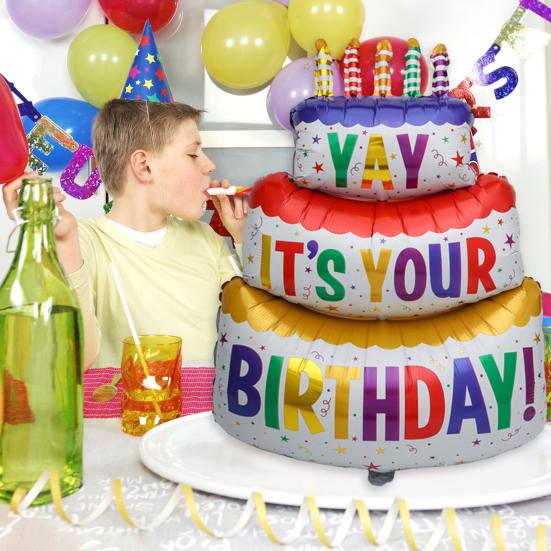 Воздушный шар для вечеринки по случаю дня рождения Сделай сам Оформление сцены Различные стили Надувной торт ко дню рождения