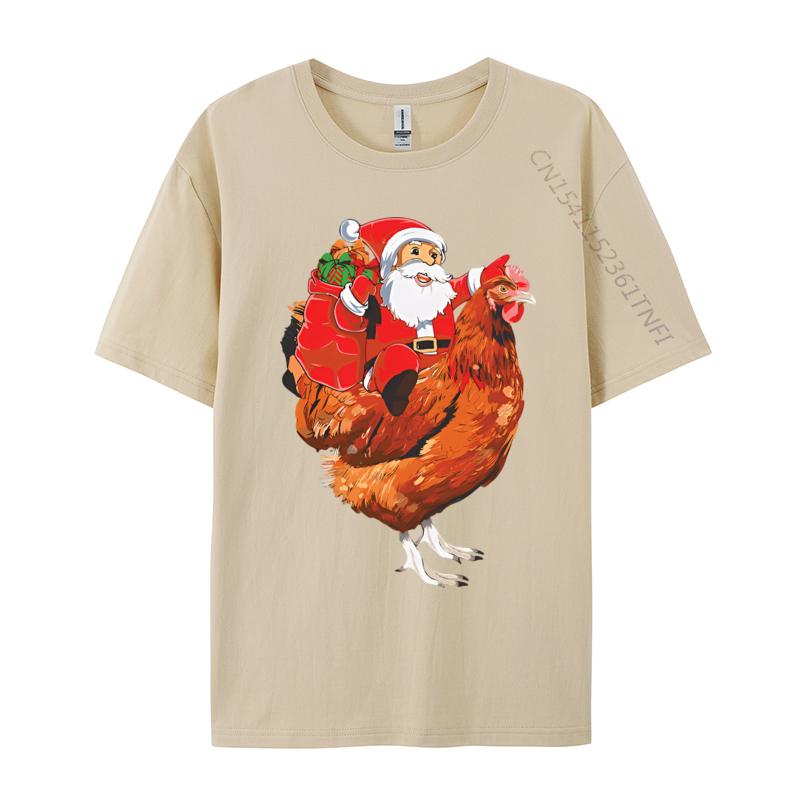 Chicken Bird Lover Santa Riding Chicken Tshirt Group Top Tshirts Cotton Tops Shirt for Unisex Fitness 3xl Unisex Clothing