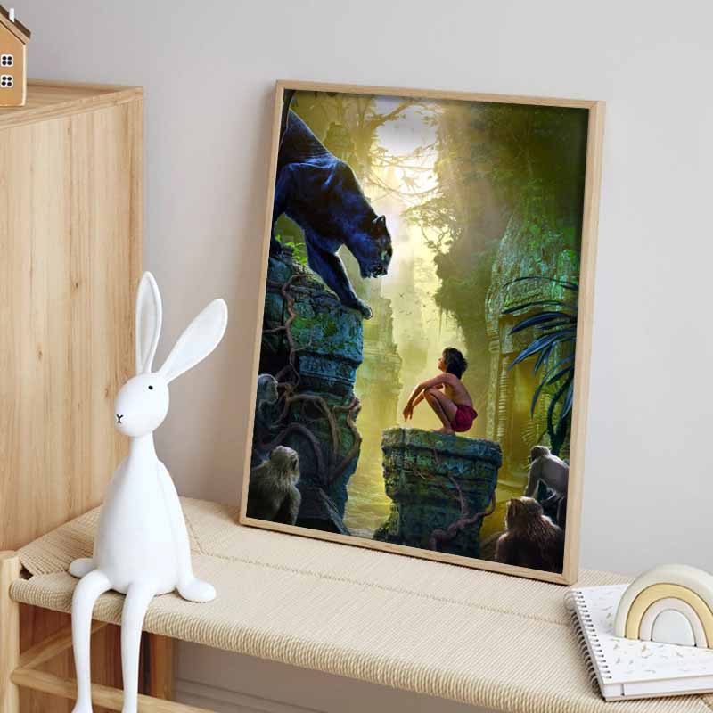 Disney 5D DIY Алмазная Живопись Классические Иллюстрации Из Книги Джунглей Мультфильм Полная Алмазная Мозаика Искусство Набор для Декора Стен
