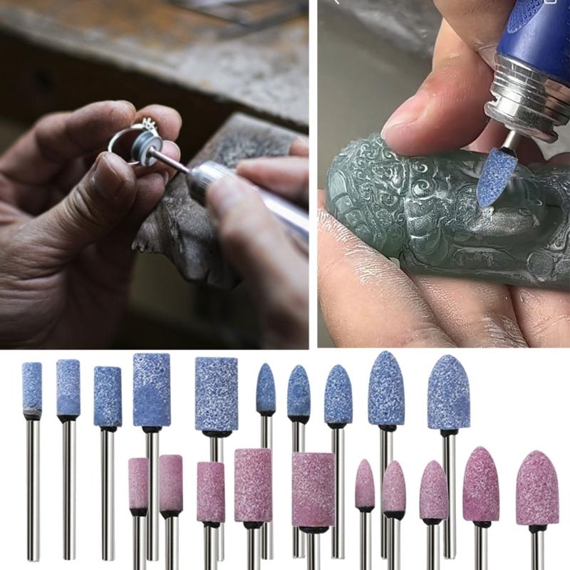 10Pcs Polishing Head Wheel Grinding Stone Bit Set for Electric Rotary Power Tool Marble Jades Craft Projects