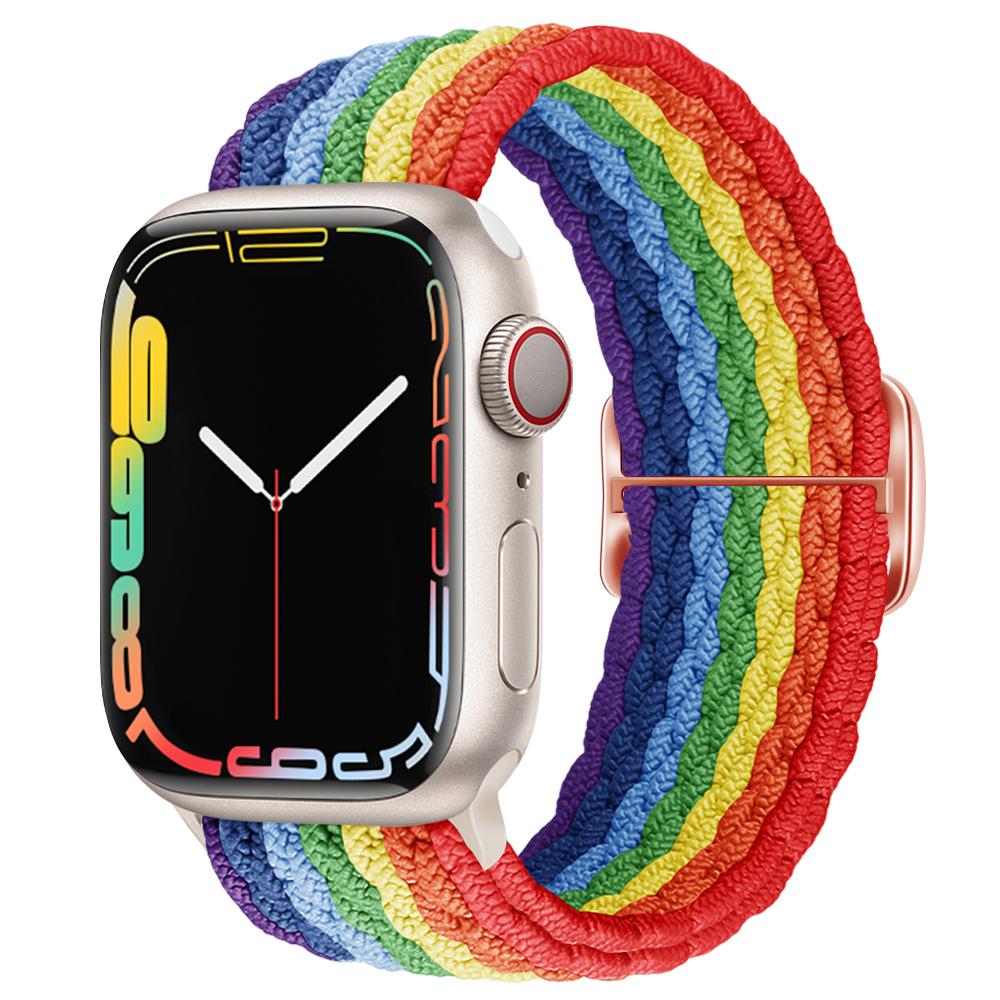 Нейлоновый ремешок для Apple Watch band 44 мм 45 мм 49 мм 42 мм 40 мм 41 мм 44 мм Эластичный плетеный браслет Solo correa Series 9 8 7 6 5 4 SE Ultra