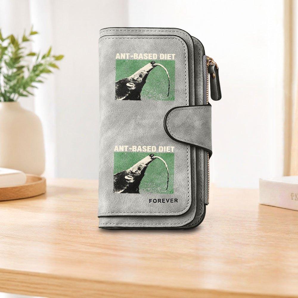 ANT BASED DIET long zipper wallet large capacity card holder unisex clutch bag stylish zippered coin purse suitable for daily use perfect gift for